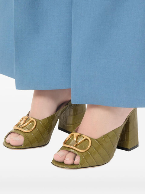 Valentino Garavani VLogo Signature Slide Sandal In Printed Calfskin 95MM