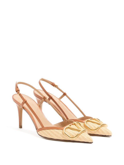 Valentino Garavani VLogo Signature leather slingback pumps