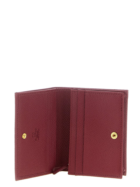 Valentino Garavani Vlogo Burgundy Wallet
