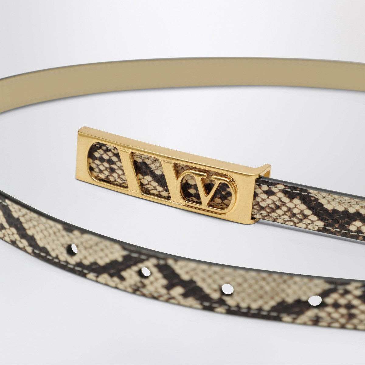 Valentino Garavani Volgo Signature belt with python print