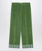 Valentino Green velvet trousers with jacquard hem
