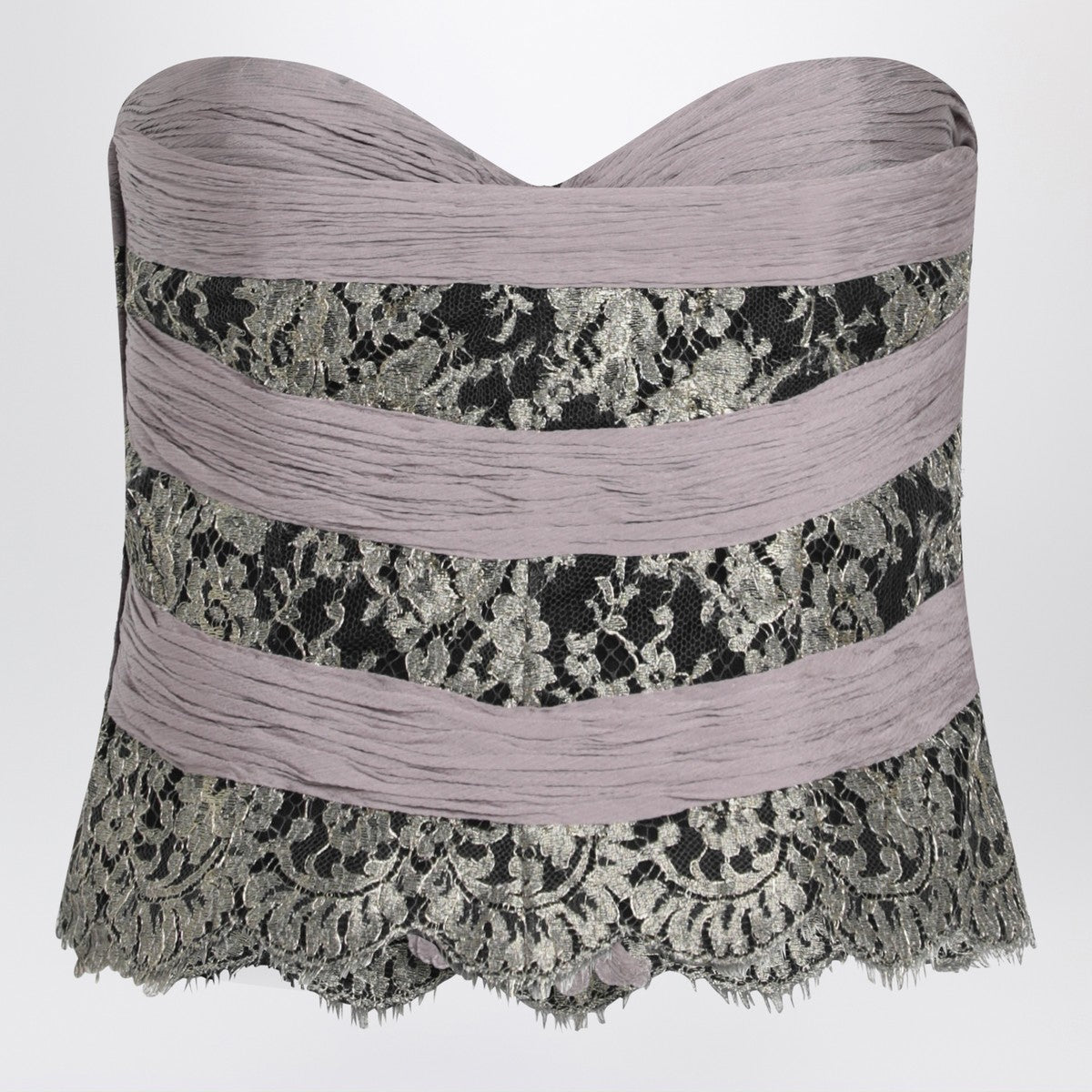 Valentino Grey/mauve/gold chiffon silk top