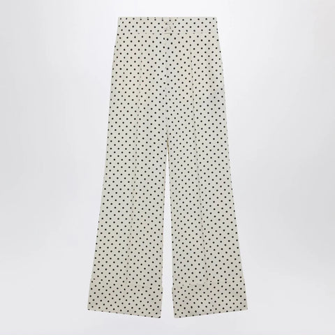 Valentino Ivory supergran trousers with Plusdepois print