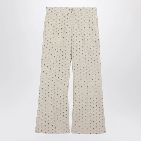 Valentino Ivory trousers with floral pattern