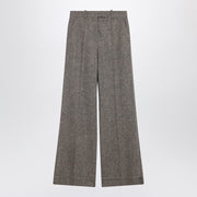 Valentino Ivory/brown patterned wool trousers