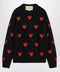 Valentino Jacquard heart pattern sweater black/red