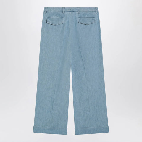Valentino Light blue wide jeans with cuff