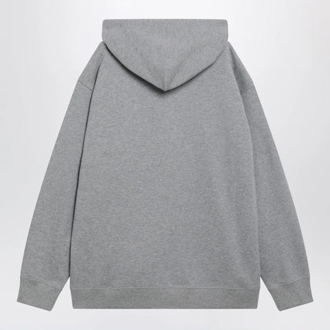 Valentino Mélange gray hoodie with Vlogo embroidery