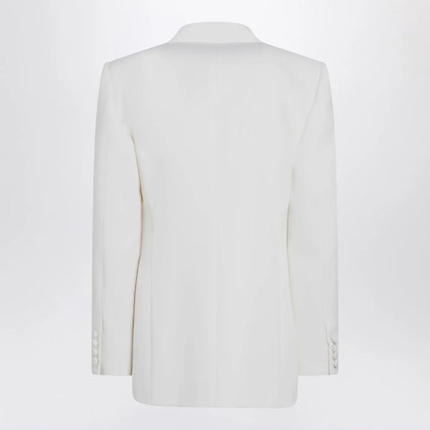 Valentino Milk-colored double-breasted jacket in wool