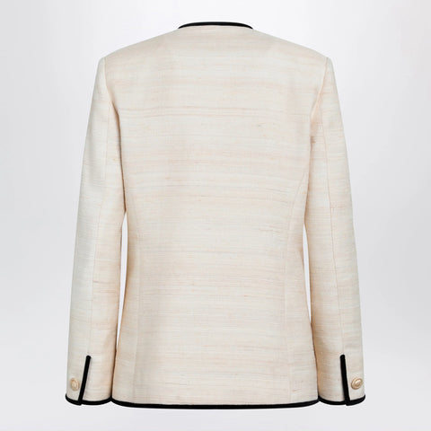 Valentino Milk-honey coloured silk and linen jacket