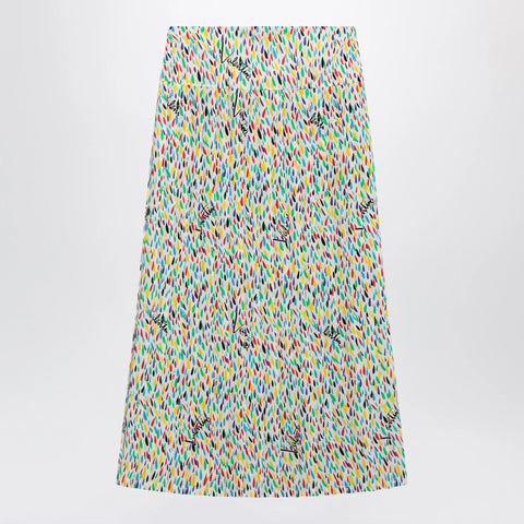 Valentino Multicolored pleated silk midi skirt