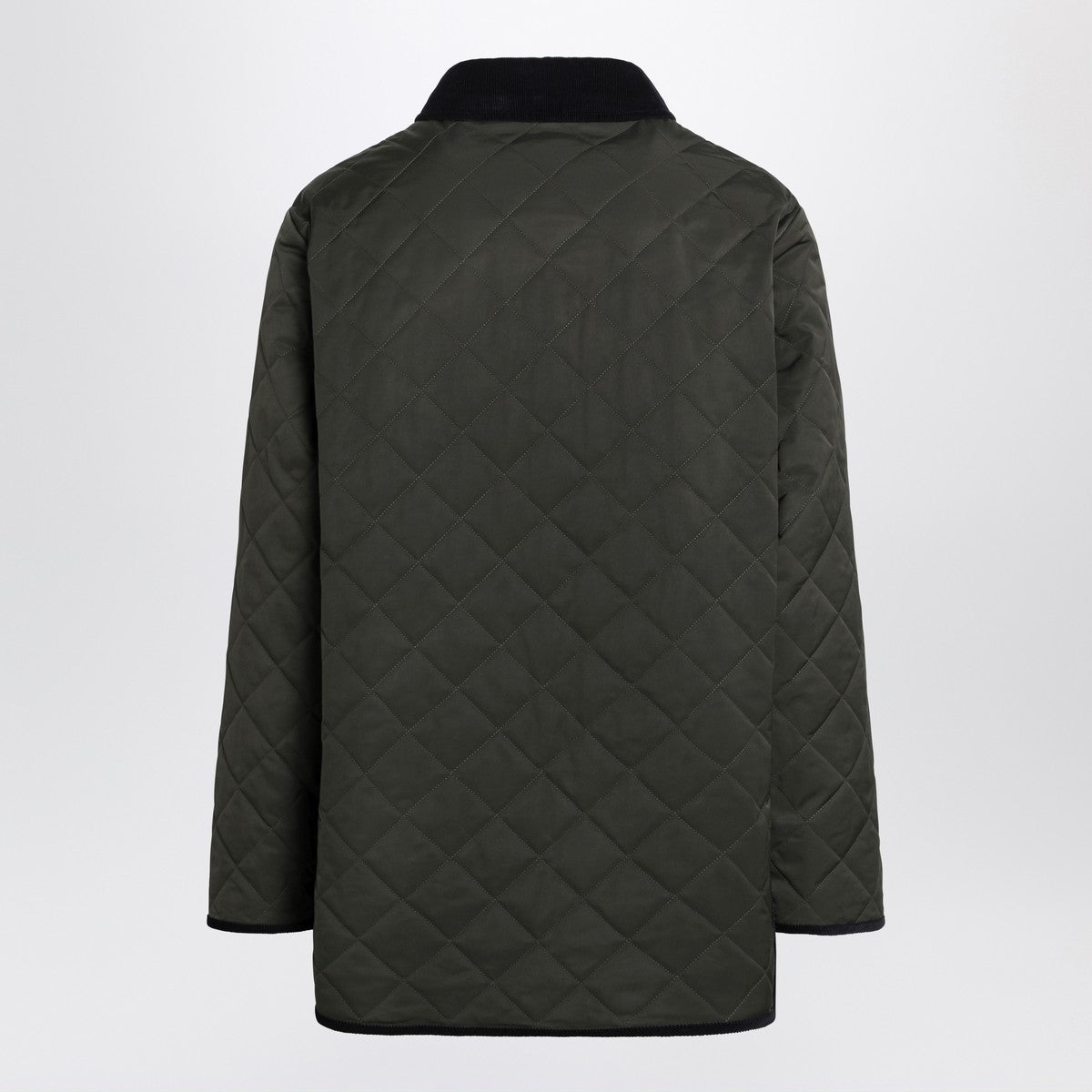 Valentino Olive green quilted jacket with VLogo patch
