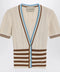 Valentino Openwork striped cotton cardigan