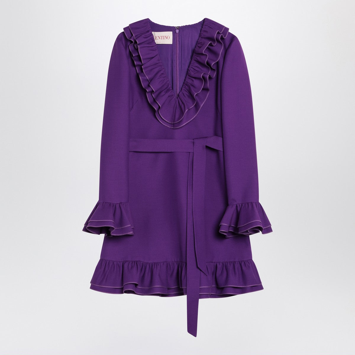 Valentino Purple wool and silk mini dress
