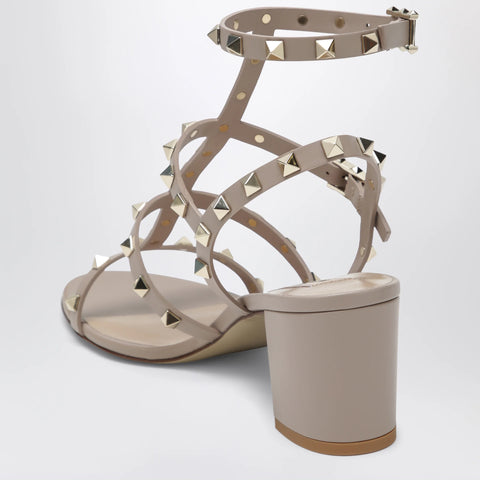 Valentino Rockstud sandals with blush-colored straps