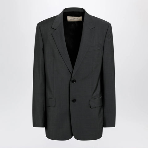Valentino Single-breasted wool and mohair jacket in black