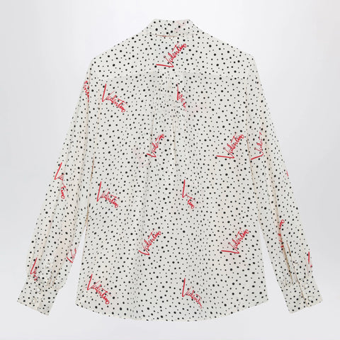 Valentino Vanilla silk shirt with logo print