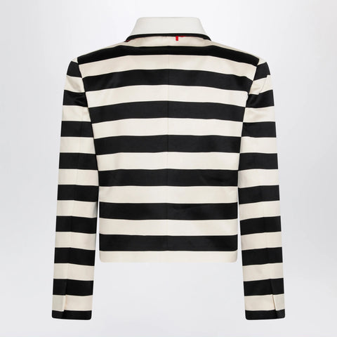 Valentino Vanilla/black striped jacket with maxi bow