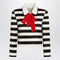 Valentino Vanilla/black striped jacket with maxi bow