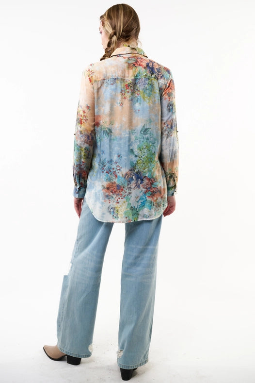 Valeria Embroidered Shirt-Shirt-Aratta-XS-Blue Wash-Urbanheer