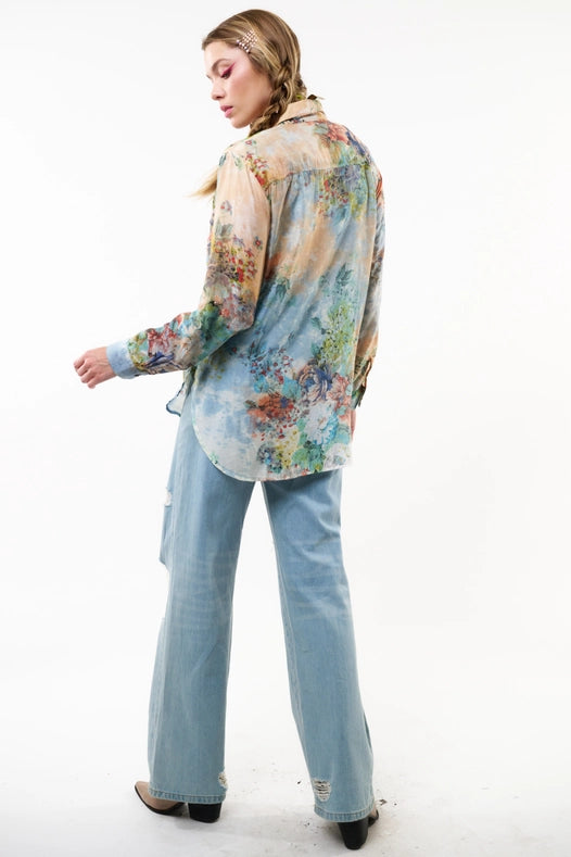 Valeria Embroidered Shirt-Shirt-Aratta-XS-Blue Wash-Urbanheer
