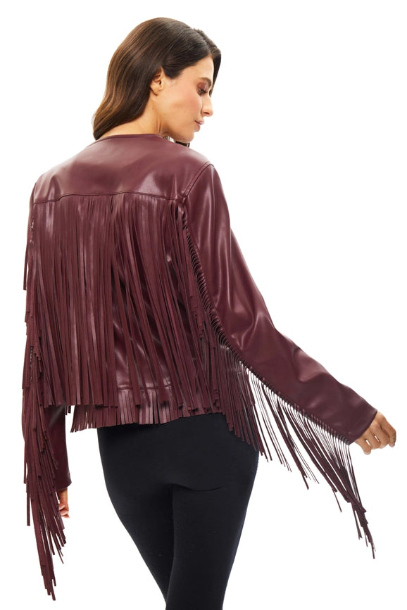Vegan Leather Fringe Jacket-Jacket-Adore-S-Urbanheer