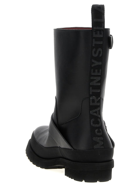 Vegea Fabric Biker Ankle Boots with Buckles