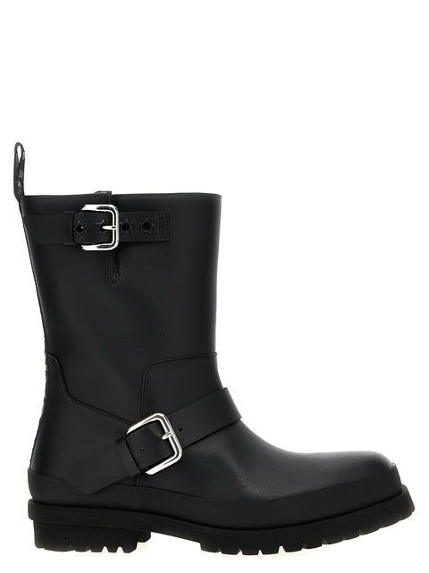Vegea Fabric Biker Ankle Boots with Buckles