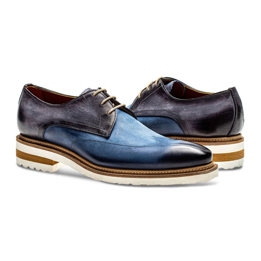 Veloce Derby Blue Antracite-Shoes - Men-JOSE REAL-42-NABUK BLUE ANTRACITE-Urbanheer