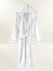 Velour White Bathrobe-Bathrobe-Globaltex Fine Linens-White-Urbanheer