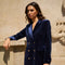 Velvet Double Breasted Jacket Dress Navy-Jacket-Attentif Paris-S-Urbanheer