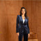 Velvet Fitted Velvet Blazer with Visible Stitching At the Collar