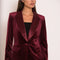 Velvet Fitted Velvet Tuxedo Blazer with Satin Lapel