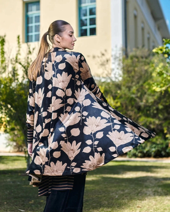 Velvet Smoking Jacket, Floral-Jacket-Alembika-US 4-6-Floral-Urbanheer