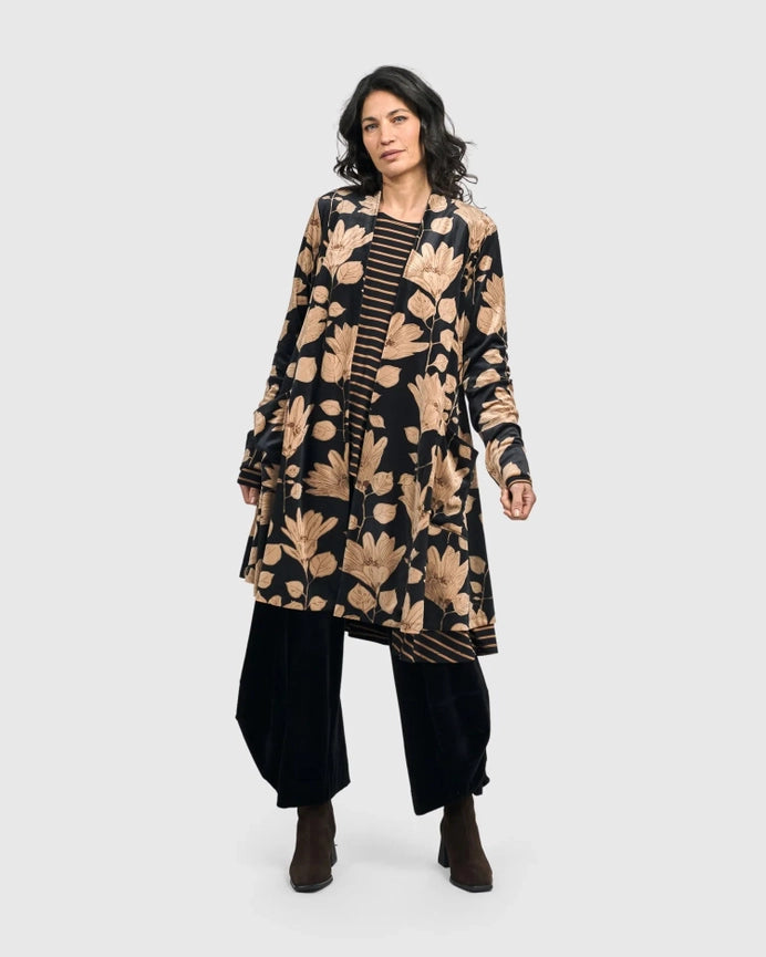 Velvet Smoking Jacket, Floral-Jacket-Alembika-US 4-6-Floral-Urbanheer