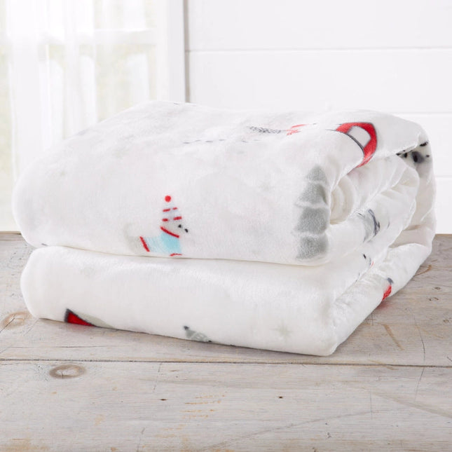 Velvet Throw Blanket - Pearl Collection Pups in the Snow