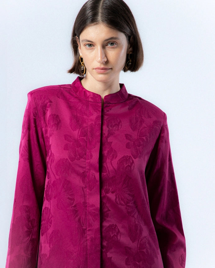 Verónica Jacquard Fuchsia Jacket-Jacket-NIZA-38-Urbanheer