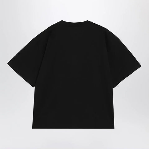 Versace Black cotton jersey T-shirt with Medusa embroidery