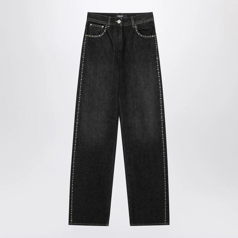 Versace Black jeans with studs and crystals