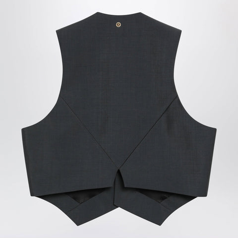 Versace Grey mohair wool vest