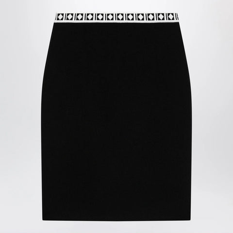 Versace Jacquard viscose-blend midi skirt in black
