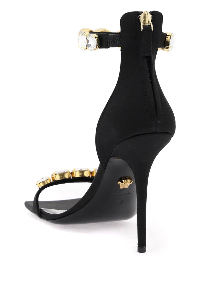 Versace satin sandals with crystals-women > shoes > sandals-Versace-Urbanheer