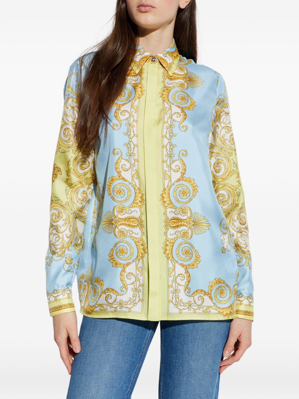 Versace Shirts Clear Blue