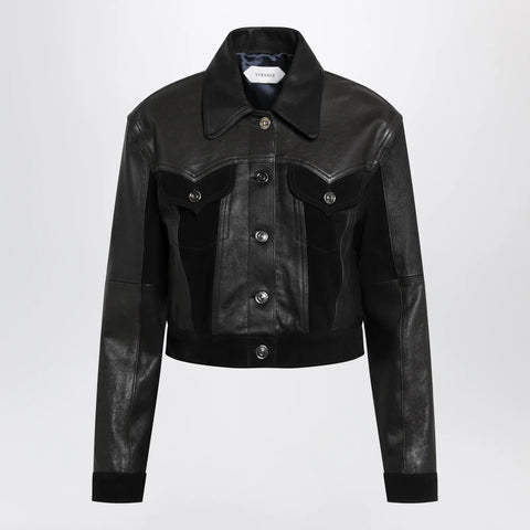 Versace Slim black leather blouson