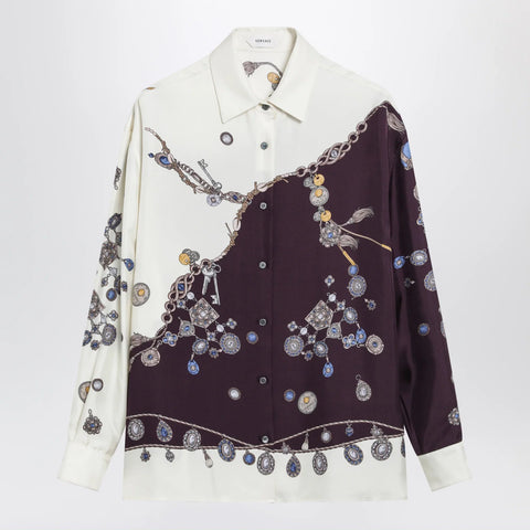 Versace Stolen Jewels Printed Shirt in Silk Twill