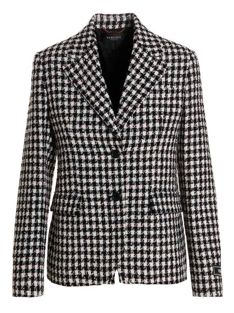 Versace Tweed Wool Blazer Jacket