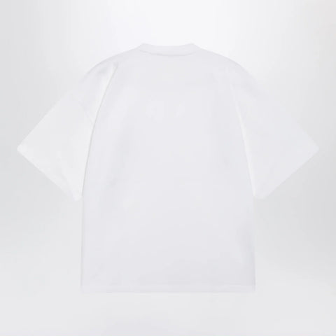 Versace White cotton jersey T-shirt with Medusa embroidery