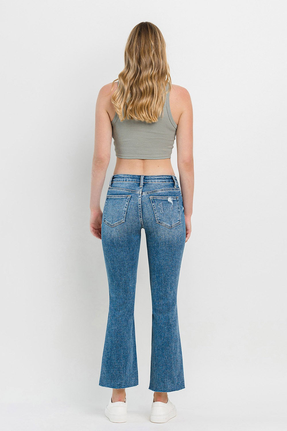 Vervet By Flying Monkey Full Size Mid Rise Distressed Cropped Flare Jeans-Street 360-Medium-24-Urbanheer
