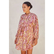 Very Berry Front Pleat Shirt Dress-Dress-Dress Forum-S-RASPBERRY MULTI-Urbanheer