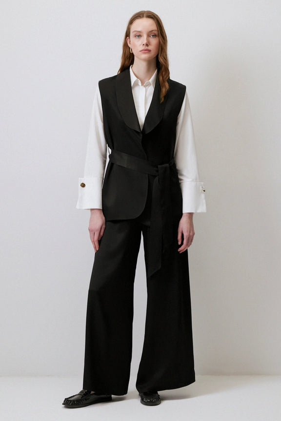 Vest Trouser Satin Set Black-Set-Touché-S-Black-Urbanheer